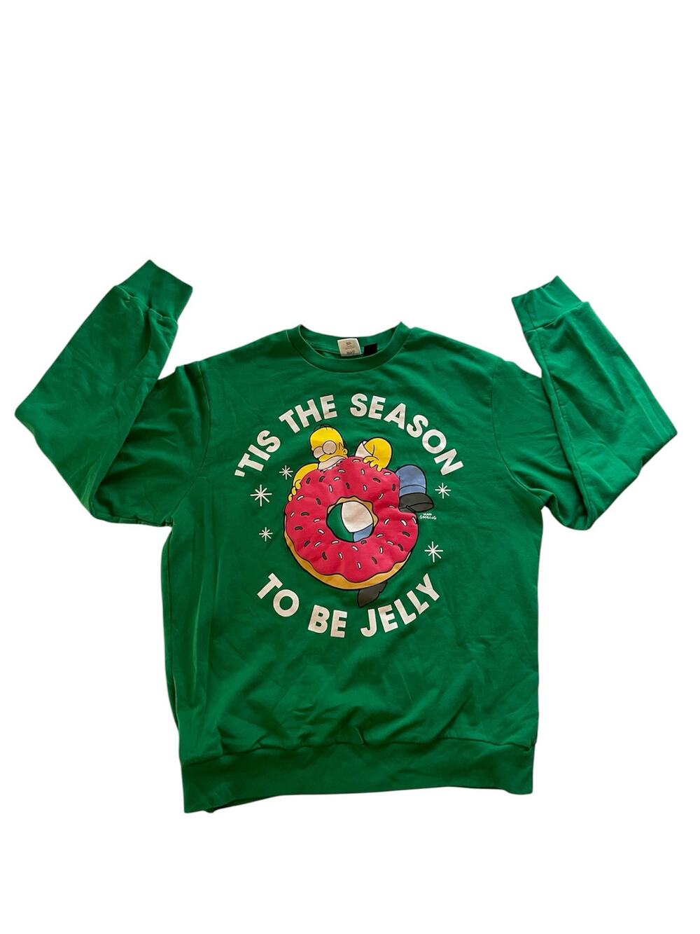 The Simpsons Christmas Sweatshirt - "Tis The Season To Be Jelly" Green Crewneck